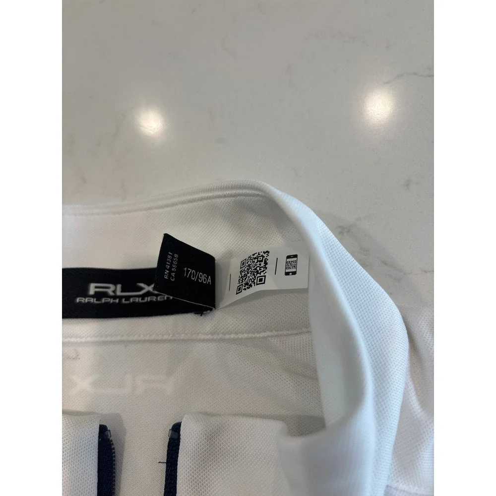 RLX Ralph Lauren Womens White Sleeveless Golf Polo Quarter Zip Shirt Large L - Picture 3 of 8